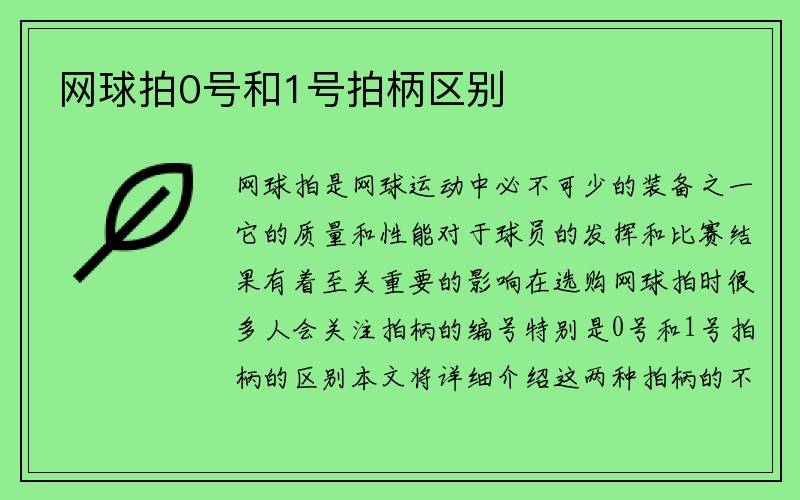 网球拍0号和1号拍柄区别