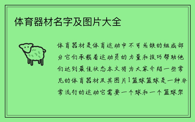 体育器材名字及图片大全