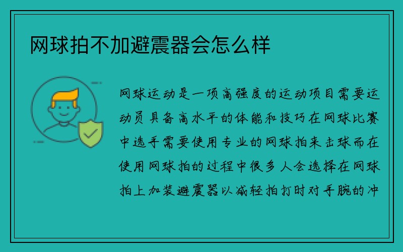 网球拍不加避震器会怎么样