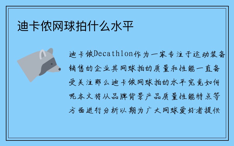 迪卡侬网球拍什么水平